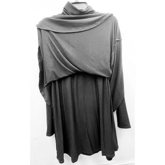 Lulus NWT  Black Long Sleeves Lined Black Flare Dress Rayon Size M - Picture 8 of 12